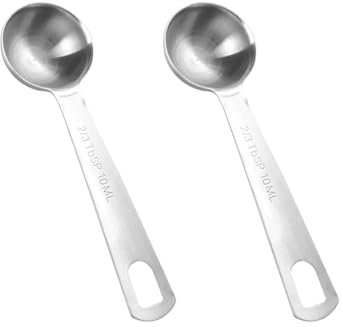 2 cucharas medidoras de acero inoxidable de 10 ml, cucharas medidoras de ingredientes líquidos secos, cucharas medidoras para hornear y cocinar, utensilios de cocina de metal para el hogar