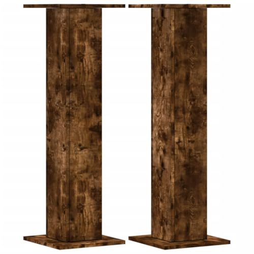 vidaXL Lautsprecherständer 2Stk. Räuchereiche 30x30x95cm Holzwerkstoff