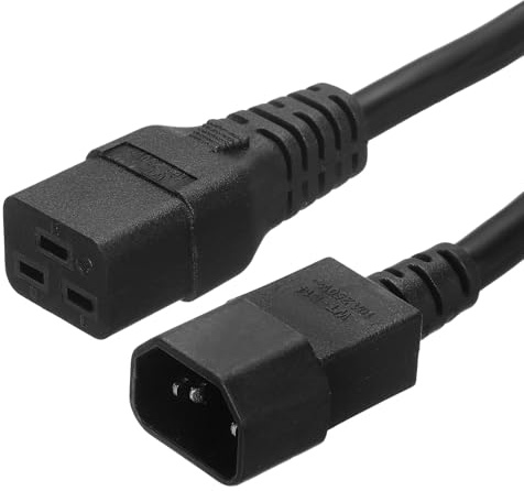 PATIKIL AC Power Cord 3 Prong C14 Male to C19 Female 1.5mm2 1.5m 4.9Ft 250V 10A 16A PDU Cable for Laptop Electronics Computer Printer Radio Monitor