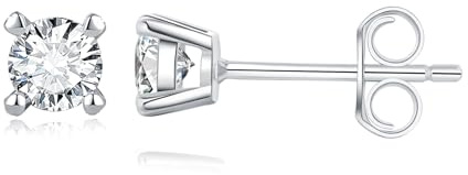 GW Moissanite Ohrringe Silber 925 18K Vergoldetes Damen Ohrstecker Echt Silber 925 mit Moissanite Schmuck