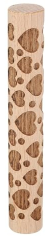 sourcing map Wood Clay Roller 10cm Heart Pattern Rolling Pins Wood Rollers Pottery Tools Wood Grain Texture Rollers for Clay Baking Dough Playdough DIY
