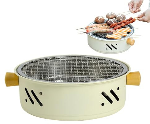Tragbare Holzkohlegrillpfanne, koreanischer Tischgrill | BBQ-Grill Tragbarer Holzkohlegrill,Koreanische antihaftbeschichtete, rauchfreie Campinggrill-Haushaltsgeräte für Tisch und Garten