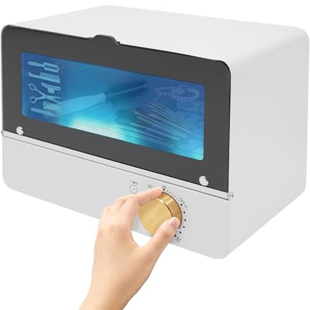 Stérilisateur d'outil pour ongles, machine de nettoyage d'outil d'ongles de lumière UV, cabine de nettoyage UV pour cosmétiques pinces à épiler et serviettes