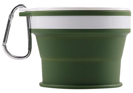 Silikon-Faltbecher, faltbare Becher für die Reise | Silikon wiederverwendbare tragbare faltbare Tasse | Auslaufsicherer Trinkbecher, erweiterbarer Campingbecher mit Karabiner für Outdoor und Reisen