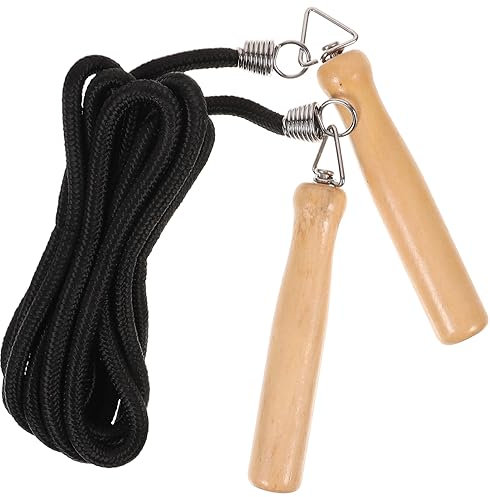 BESPORTBLE Fitness Springseil Mit Holzgriff Verstellbar Ohne Werkzeug Robustes Hoppinsportgerät Für Übungen Für Schule Heim Outdoor-training Geeignet Für Anfänger Und Fortgeschrittene