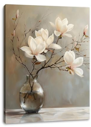 daktenn Floral Canvas Wall Art Bathroom Wall Art Pictures Wall Decor Home Decor Wall Decor for Bedroom Livingroom 12x16 Inches
