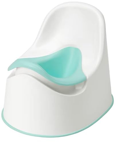 LOCKIG Toiletten Baby Kinder Lerntöpchen Töpfchen mit herausnehmbaren Einsatz, weiß/türkis (IKE 405.915.81)