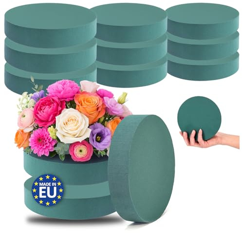 com-four® 9X Steckmasse für Blumengestecke, 16 x 3,5 cm, Steckschaum | Steckschwamm zum Basteln für Hochzeit - Ostern und Geburtstag