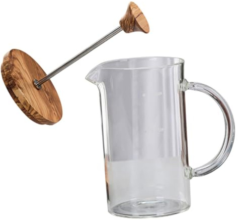 Luxshiny Cafetera De Prensa Francesa De Vidrio De Borosilicato 400 Ml Tapa De Bambú Resistente Al Calor Para Uso Doméstico y Oficina