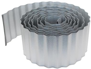 Rasenkante Verzinkt 12m - Beeteinfassung aus Metall 15 cm hoch (Silver)