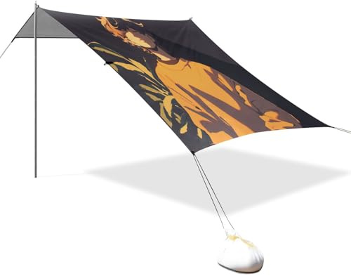 Calm Men - Parasol plegable para playa, UPF50+, fácil instalación, con pala de arena para patio, pastizal, parque