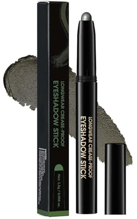 Lidschatten Stift Wasserdicht, Perlglanz Glitzer Eyeshadow Stick, Langhaltender Cream Lidschattenstift für Smoky Makeup, Metallic Glänzend Glitzer Highlighter, Multifunktionaler (#4 Bottle Green)