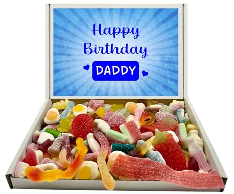Daddy Happy Birthday Popular Quality Pick n Mix Sweets Letterbox Gift Selection with Matching Gift Card (Customised Jelly & Fizzy Mixes, 200g of each)