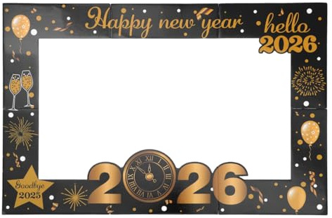 KONTONTY Silvesterparty-Fotorahmen 2026 Aus Leichtem Schaumstoff FüR Neujahrs-Fotorequisiten Und Foto Booth Accessoires Zur Silvesterparty Dekoration