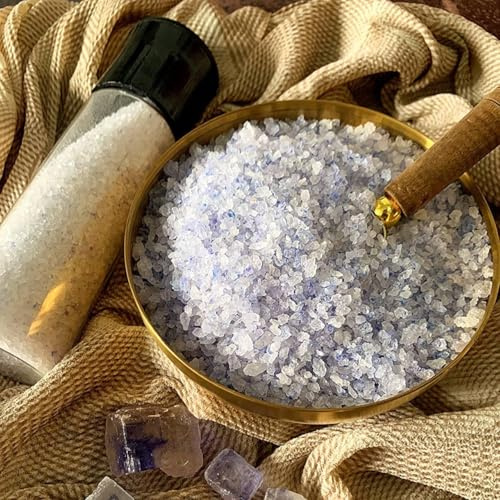 400g Ancient Blue Salt Coarse with Grinder – 84+ Minerals, High Potassium, Lower Sodium – Unprocessed, Hand-Harvested Gourmet Finishing Salt, GMO-Free