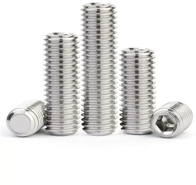DIN913 304 Edelstahl Gewindestifte Flachkopf Innensechskant Stellschrauben Kopflos M2-M12(12mm)