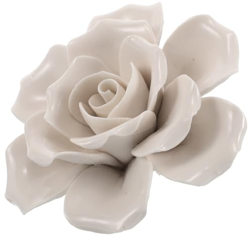 BESPORTBLE Keramik Rosen Wanddekoration für Wohnzimmer Weiße 3d-blumen Glatte Oberfläche Leicht Aufzuhängen Esszimmer Deko Wand