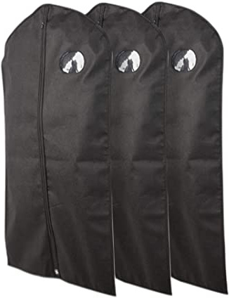 Suit Bag Garment Bags Black Hanging Breathable Suit Garment Bags for Mens Closet, Jacket, Short Dress, Travel, Protector or Storage.