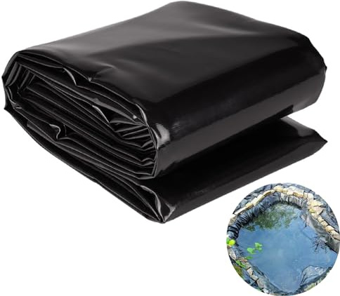 LWJQRSP Preformed Pond Liner 12X12m UV Resistant Easy to Cut for Outdoor Water Gardens Waterfalls Fish and Koi Ponds Black Pond Liner 12X12m