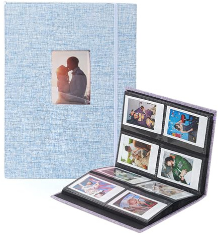 Berfea Mini album photo à 208 pochettes pour Fujifilm Instax Mini 13 12 11 9 8 40 99 90 Evo LiPlay Film 5 x 7,6 cm, album compatible avec les imprimantes Polaroid Snap/Z2300/SocialMatic Instant & Zip