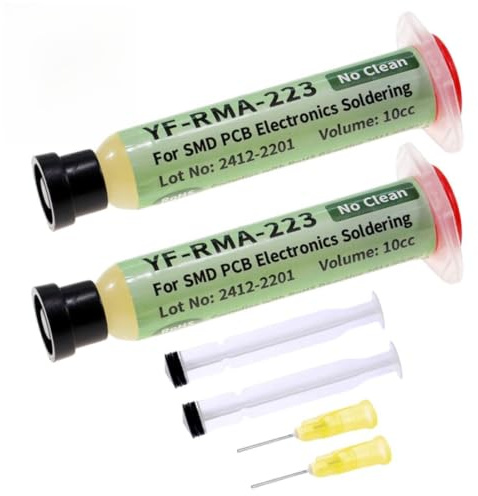 DWNSKR 2 Pezzi RMA-223 Flussante per saldatura a stagno 10ML Flussante No-Clean Senza Piombo a base di Rosin, per Saldatura di Telefoni BGA, SMD PCB Ecc Riparazione Elettronica