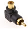 Derecho ángulo RCA Fono Adaptador Negro Audio Clavija a Enchufe Oro Chapado