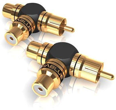 VIABLUE XS CINCHADAPTER Y * 2 Stück Adapter * 24 Karat echtvergoldet