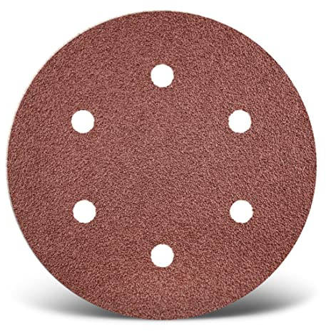 MENZER Red Schleifscheiben 150 mm, 6-Loch (25 Stk.) K36 | f. Exzenterschleifer, Normalkorund, Klettbefestigung