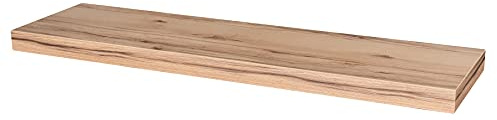 levandeo Wandboard Bobby Kernbuche Dekor 80cm - Deutsche Herstellung Schablone und Schrauben - Wandregal Wandbord
