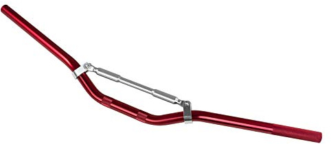 Manubrio Alluminio Moto Scooter Cross Enduro Piega Alta diametro 22 mm Rosso