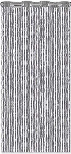 Arsvita Fadenvorhang Lurex-Optik Fadengardine Türvorhang mit Ösen, Trendige Dekoration in vielen verschiedenen Ausführungen erhältlich (140x250 cm/anthrazit - dunkelgrau)