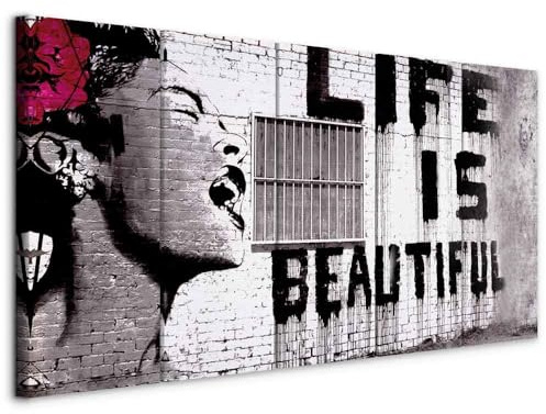 murando - Leinwandbild Street Art Urban, 225x90 cm, 5-teilig, Schlafzimmer | Hochwertige Leinwand, sofort aufhängbar, ideal fürs Wohn- oder Schlafzimmer, wasserfest und lichtecht, langlebig, stilvoll