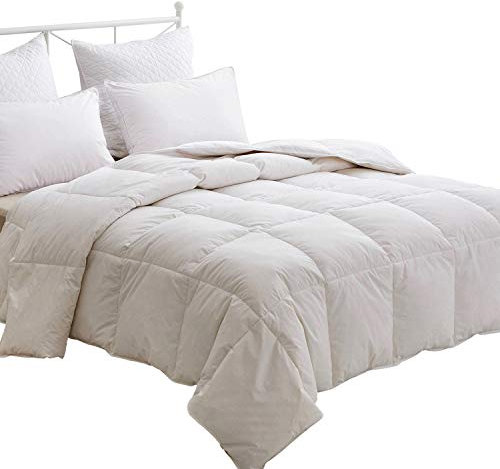 HOMEFOUCS King Size Duvet - 13.5 Tog Luxurious Goose Feather & Down Quilt, 50% Down King Size Bed Duvet, 100% Cotton Shell, Anti-dust mite & Feather-proof Fabric Anti-allergen