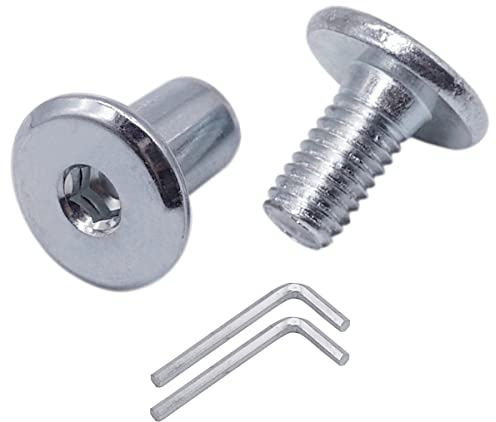 (40 Stück) Verzinkte Stahlverbindungsschrauben Schrauben Sortiment M6 x 12 mm mit Muttern, Möbelverbinderbolzen, Sechskantschrauben