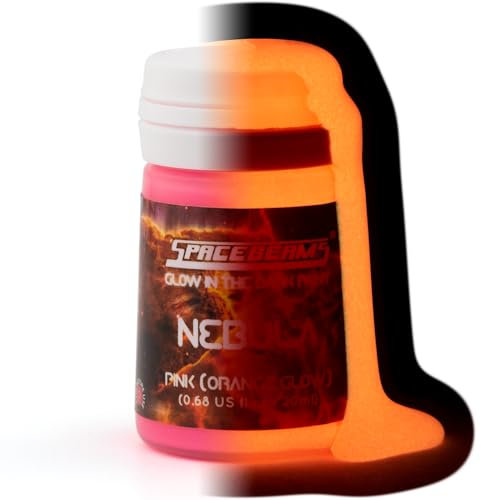 SpaceBeams Nebula Im Dunkeln leuchtende Farbe (20ml) Pink Mit Orangefarbenem Leuchten Im Dunkeln, Ungiftig, Auf Wasserbasis