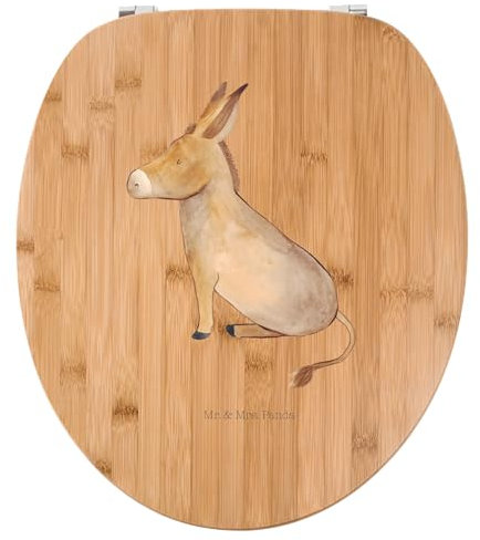 Mr. & Mrs. Panda Motiv WC Sitz Esel - Geschenk, Toilette, Lebensglück, erfolg, Gute Laune, WC-Sitz, Tiere, lustige Sprüche, Klobrille, Mut,