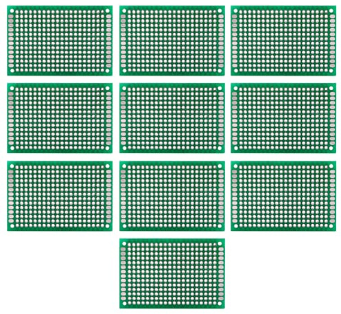 Akozon Leiterplatte 10 Stück 4 x 6cm Doppelseiten Prototyping DIY Löten Universal PCB Circuit Board