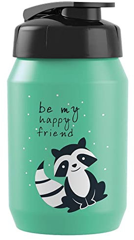 BOBIKE 8649400006 - ONE Bottiglia per Bambini con capacità 450ml e tappo shaker. Borraccia per bicicletta verde/nera senza BPAa colori Verde/Nero