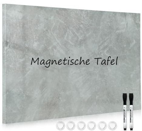 DOLLAR BOSS Magnetisches Whiteboard, 50 x 70cm Magnettafel für die Wand, Drucken Magnetpinnwand Memoboard mit 4 Magnete, 2 Stifte