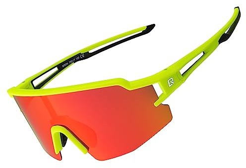 ROCKBROS Occhiali Ciclismo UV400, Occhiali Sportivi per MTB Bici, Uomo Donna, Occhiali da Sole Polarizzati, Ultraleggeri