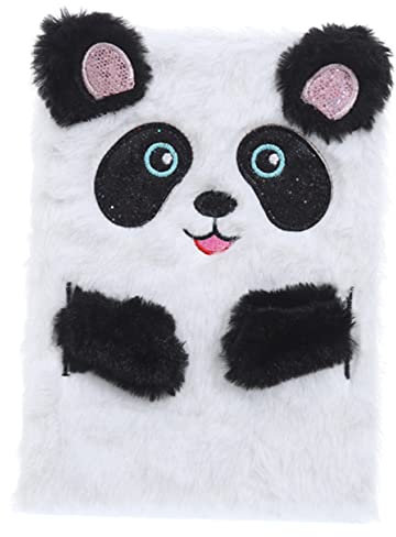 Operitacx Plüsch Notizbuch Panda Für Sammelalbum Cartoon Notizbuch Schreibblock Studentenbedarf
