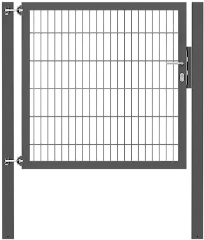 Alberts 635893 Einzeltor Flexo Plus mit Zubehör | verschiedene Breiten und Höhen | Pfostenstärke 100 x 100 mm | anthrazit | Breite 125 cm | Höhe 120 cm