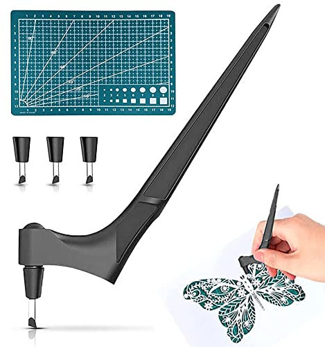 5 Stück Carving Craft Messer Set, Craft Schneidewerkzeuge, Neue Craft Schneidwerkzeuge, Art Schneidemesser Set, Bastelmesser Skalpell Kit, Craft Cutting Tools, A4 PVC Schneidebrett, für DIY Handwerk