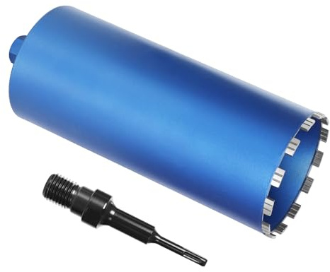 Diamantborrkrona, kärnborr för kärnborr med turbo, inkl. SDS-Plus, 1 1/4 tum, Ø 200 mm, total längd 460 mm, våt torr burkborr diamant borrkrona, våtborrkrona, torrborr för betong