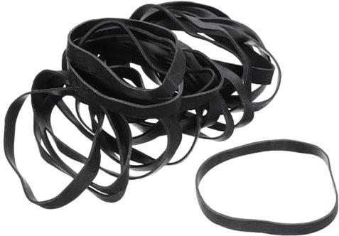 sourcing map 100 Pack Rubber Band Stretchable Rubber Elastic Band Black 70mm x 10mm Hair Rubber Bands for Home Office