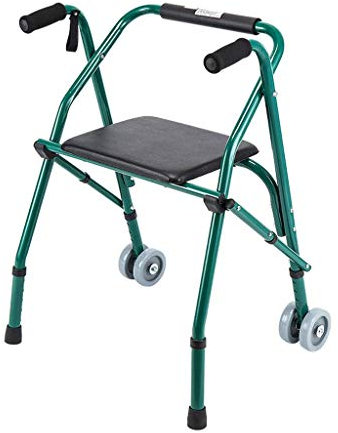 sjdoPulse Gehhilfen Leichte Aluminiumrahmen, Zusammenklappbarer Rollator Für Senioren Mit Sitz Und Rädern, Höhenverstellbar, Rollende Mobilitätshilfe, Grün