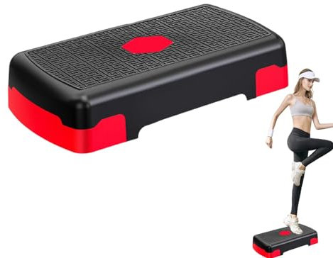 Aerobic Stepper - Höhenverstellbarer Trainings-Stepper | Trittbrett mit 3 Höhen für -Gymnastik, Cardio-Training und Übungen, 17,72 Zoll