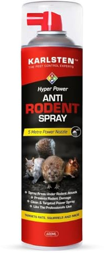 Karlsten 600ml Hyper Power Rat & Mouse Spray 5 Metre| Strong Natural Peppermint Formula | Homes, Cars, Lofts, Machinery & Areas Prone to Rodent Activity