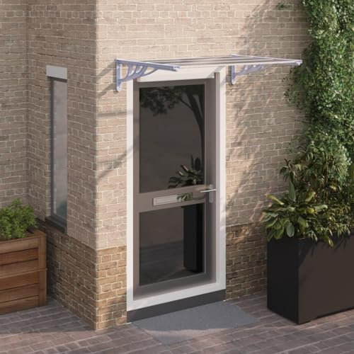Lawn & Garden, Outdoor Living, Window & Door AwningsDoor Canopy Grey and Transparent 122x90 cm Polycarbonate