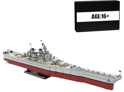 BlocteckToy MOC Klemmbausteine Kriegsschiff Modell, 3774 Teile Schlachtschiff USSMissouri WW2 Militär Technik Groß Schiff Set, MOC-196414